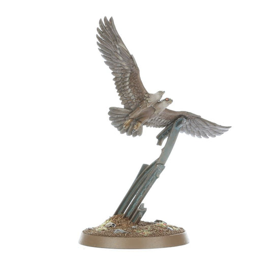 Glovodański Psyber-orzeł - dwa orły w locie na metalowej tyczce z podstawką Imperial Agents Inquisitor Coteaz Warhammer 40000