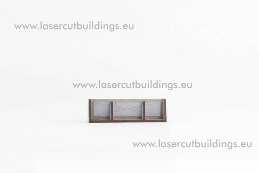 Barykady Niskie Umocnienia I LBHP0026 28mm HDF prepaint - pojedyncza barykada widok z przodu Laser Cut Buildings