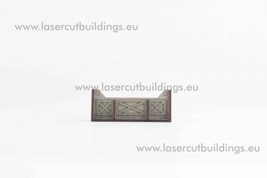 Barykady Wysokie Umocnienia I LBHP0025 28mm HDF prepaint - pojedyncza barykada widok z przodu Laser Cut Buildings
