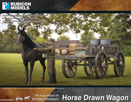 Horse Drawn Wagon – Rubicon Models 280090, pudełko, skala 1:56, Bolt Action WWII