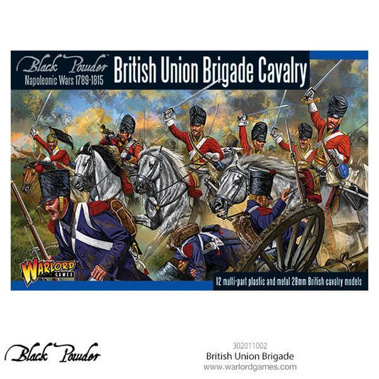 Pudełko zestawu British Union Brigade Cavalry – Black Powder Napoleonic Wars 1789-1815, Warlord Games, 12 figurek ciężkiej kawalerii 28mm