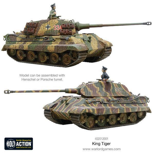 King Tiger - Bolt Action 1/56 28mm - porównanie wieży Henschel i Porsche z dowódcami - dwa warianty montażu - Warlord Games