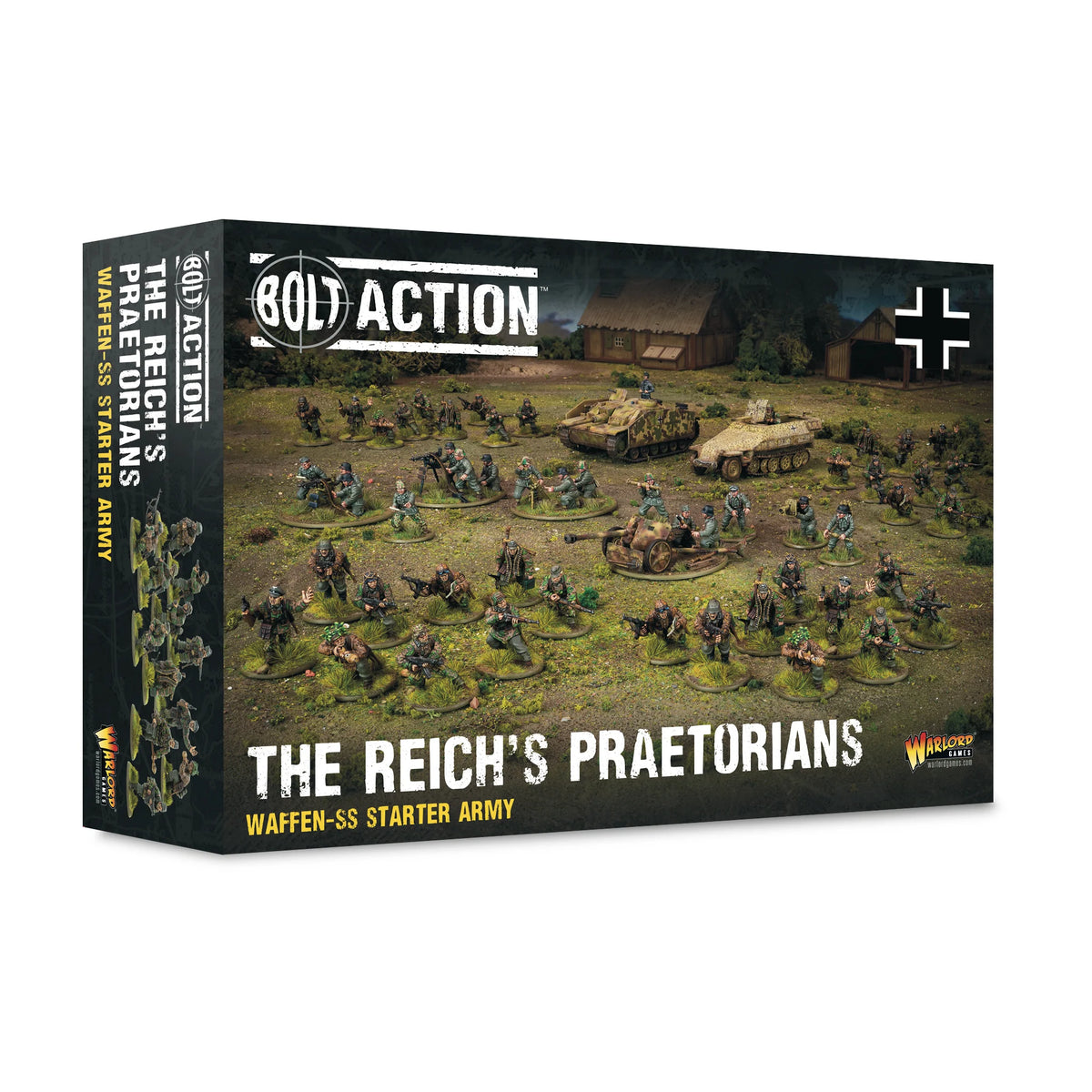 Warlord Games The Reich's Praetorians – render pudełka zestawu Waffen-SS Starter Army Bolt Action 28mm