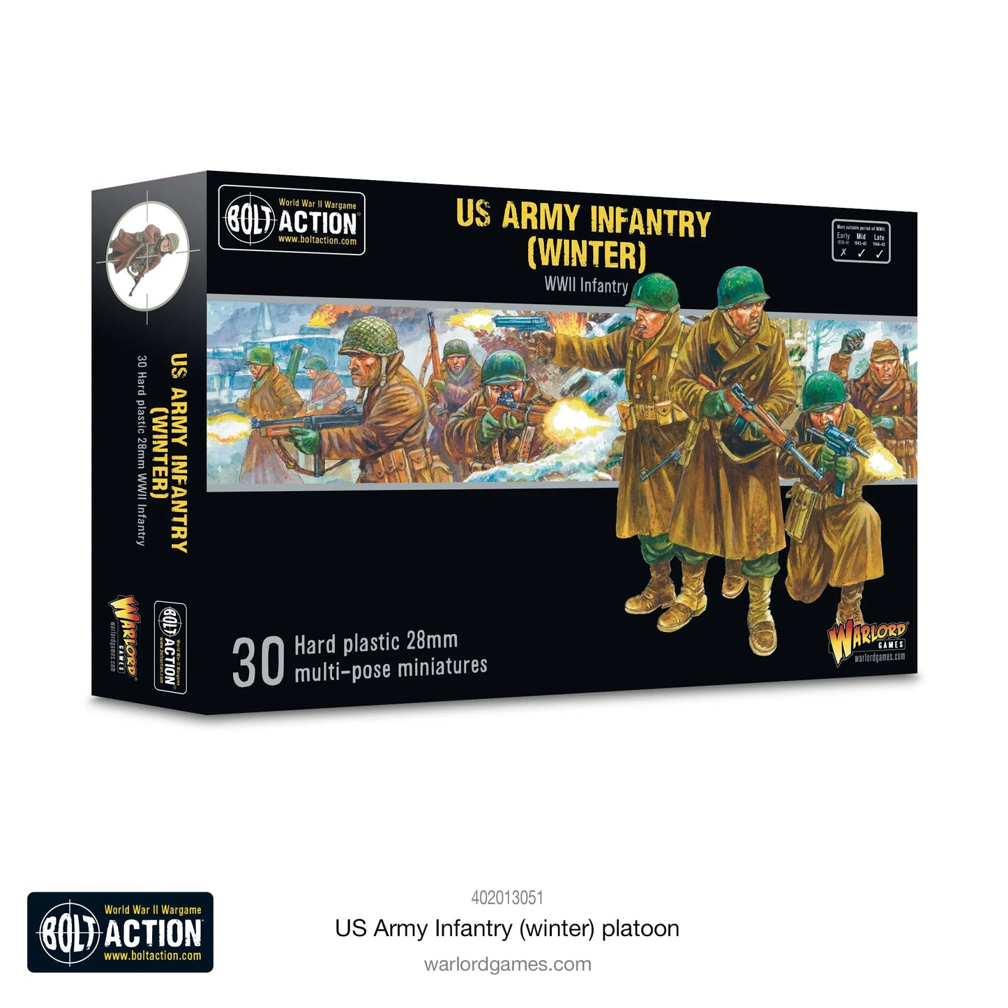 Pudełko US Army Infantry Winter z grafiką GI w Ardenach