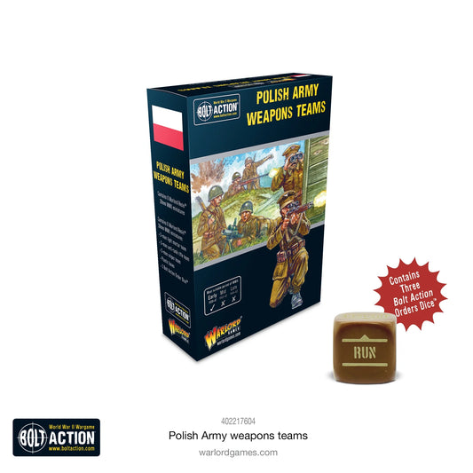 Polish Army Weapons Teams – pomalowane figurki 28mm: snajper, zespół moździerzy i karabin ppanc. wz.35 z kością rozkazu Bolt Action, Warlord Games