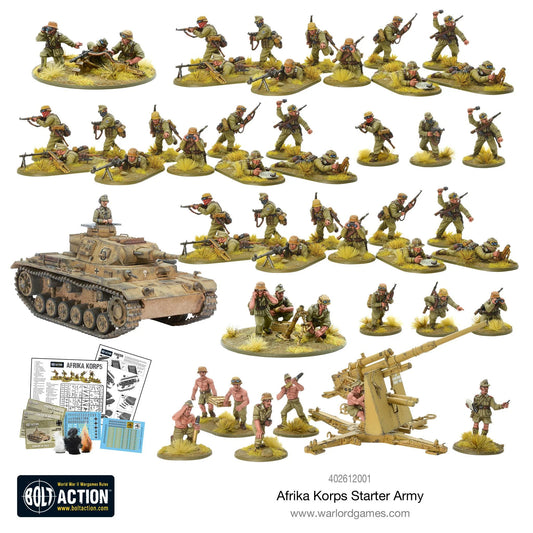 Kompletna zawartość armii - wszystkie figurki, Panzer III i 88mm
