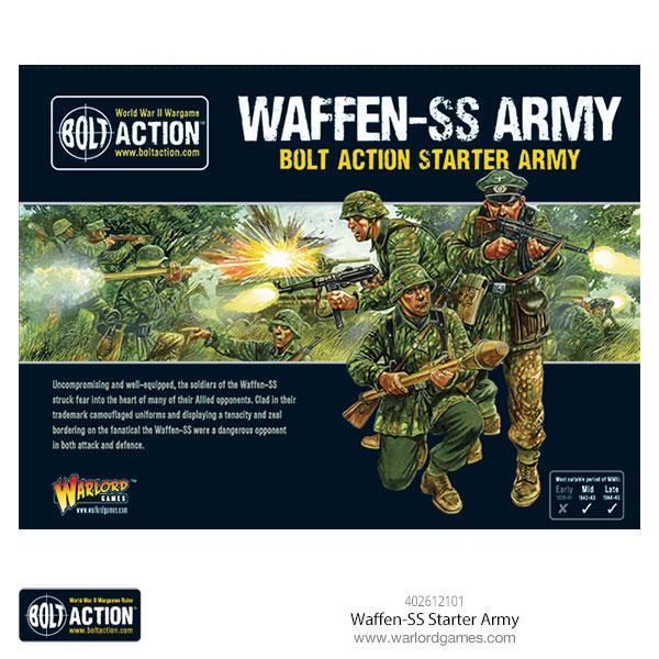 Waffen-SS Starter Army Bolt Action - kompletny zestaw startowy z figurkami, czołgiem Tiger I i StuG III - Warlord Games