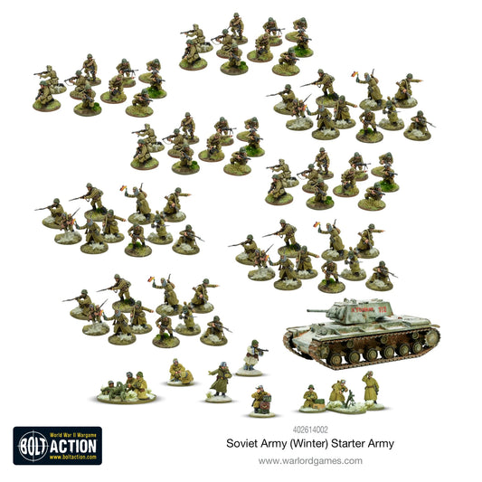 Kompletna zawartość armii - wszystkie 80 figurek, KV-1 i wsparcie