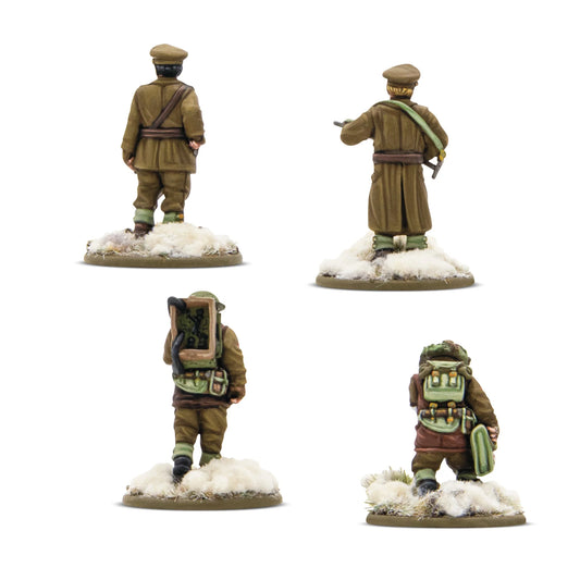 British Canadian Winter HQ Bolt Action 28mm - 4 figurki oficer medyk radiooperator z tyłu, 403201005