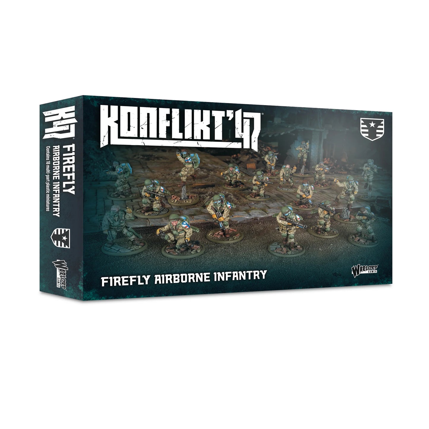 Firefly Airborne Infantry pudełko Konflikt '47 Warlord Games – 18 figurek plastikowych 28mm