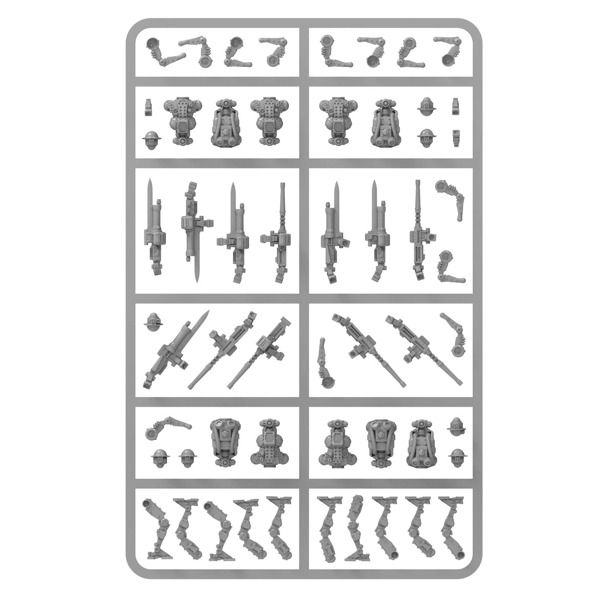 Mk I Automated Infantry – pojedyncza pomalowana figurka 28mm z ciężkim karabinem maszynowym HMG, widok z przodu, Konflikt '47, Warlord Games 452010603