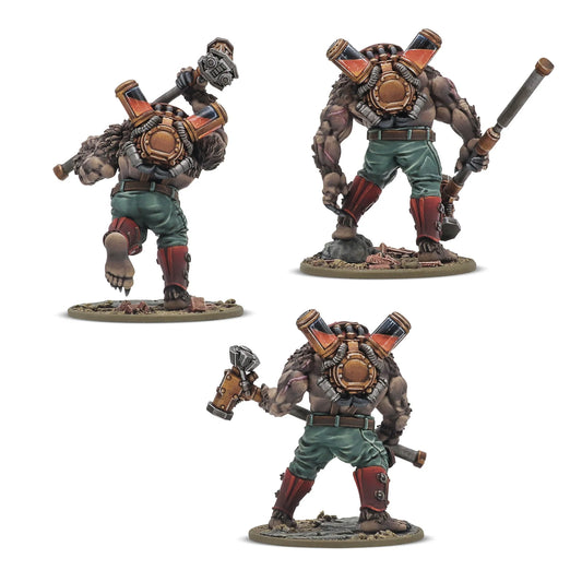 Ursus Infantry Squad with Mauls – 3 pomalowane figurki 28mm sowieckiej piechoty Ursus z młotami, widok z przodu, Konflikt '47, Warlord Games 452010802