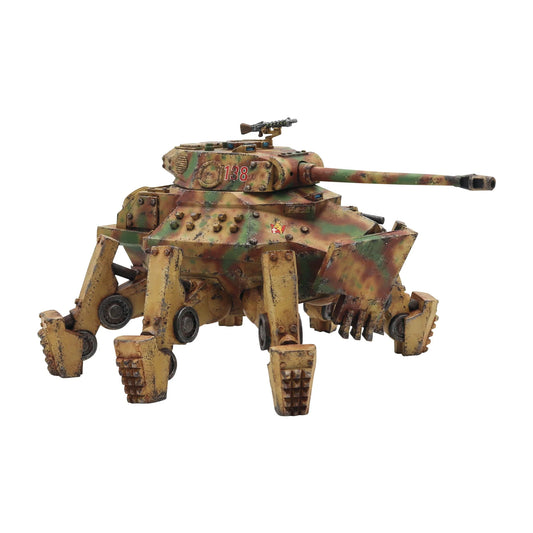 Wotan Heavy Panzermech Konflikt '47 Warlord Games – kamuflaż leśny, widok z przodu, żywica i metal 28mm