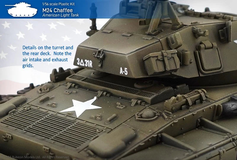 M26 Pershing / M45 (T26E2) – zbliżenie na wieżę i tylny pokład modelu 1/56: szczegóły kratek wentylacyjnych, uchwytów i oznaczenia 3Δ1R