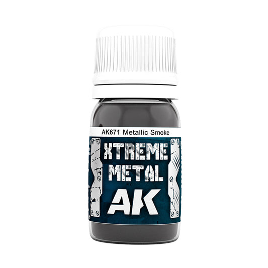 Metallic Smoke AK671 słoiczek Xtreme Metal - ciemny brązowo-czarny metaliczny odcień dymnego metalu farba olejna AK Interactive