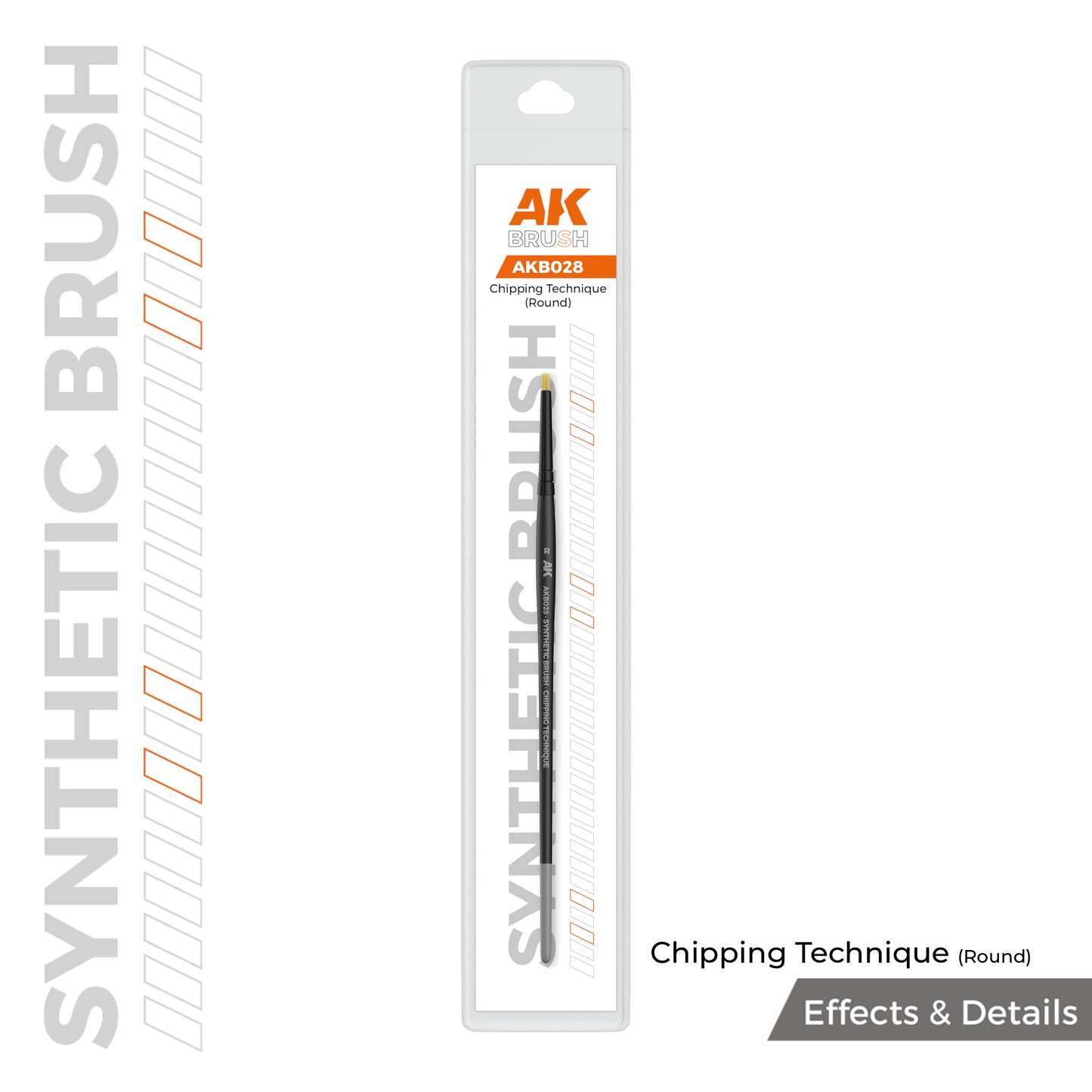 AK Interactive Chipping Technique Round Brush AKB028 - pędzel do chippingu w opakowaniu blister AK Brush Effects & Details