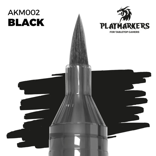Black AKM002 AK Interactive Playmarker - głęboka czarna farba marker akrylowy do figurek Warhammer i gier tabletop - AK Interactive
