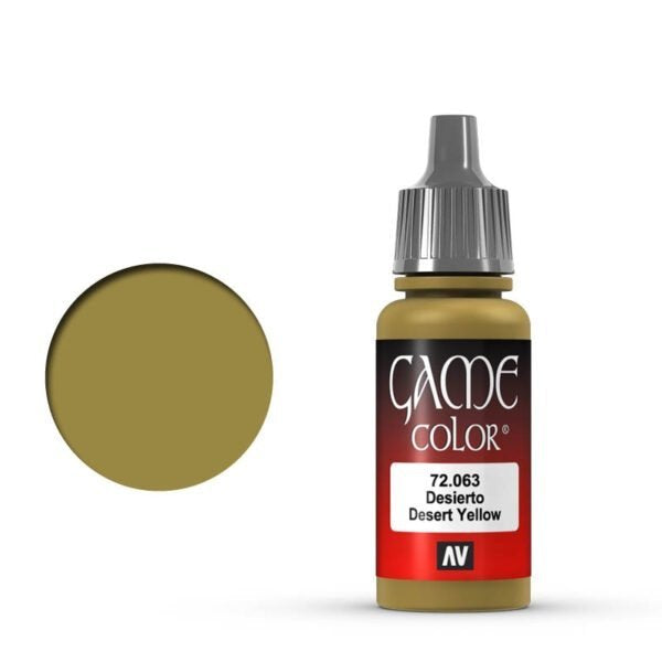 Vallejo Game Color Desert Yellow 72.063 - piaskowozółta farba akrylowa 17ml do malowania pustynnych figurek i dioram fantasy - Vallejo