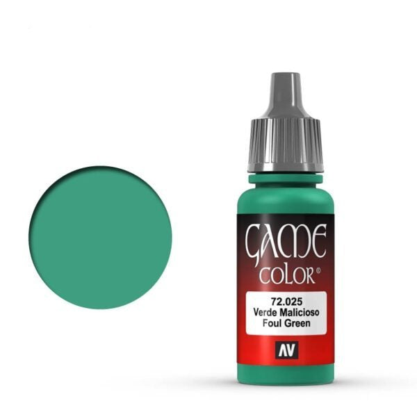Vallejo Game Color Foul Green 72.025 - jadowito-zielona farba akrylowa 17ml do malowania figurek fantasy - Vallejo