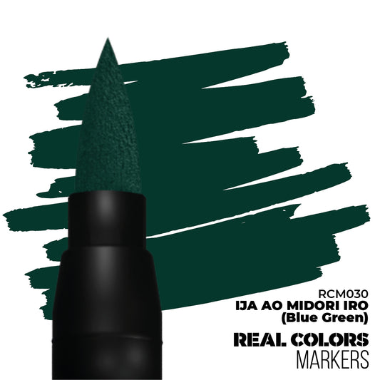IJA Ao Midori Iro Blue Green RCM030 AK Interactive Real Colors Marker końcówka i próbka koloru - ciemnoniebiesko-zielony marker akrylowy do modeli IJA - AK Interactive