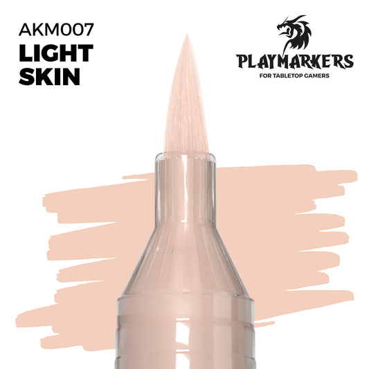 Light Skin AKM007 AK Interactive Playmarker końcówka pędzelkowa z próbką koloru - delikatny jasny odcień karnacji marker akrylowy do malowania twarzy figurek tabletop - AK Interactive