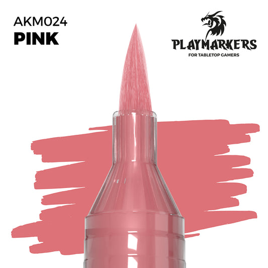 Pink AKM024 AK Interactive Playmarker końcówka pędzelkowa z próbką koloru - żywy różowy marker akrylowy do malowania figurek tabletop - AK Interactive