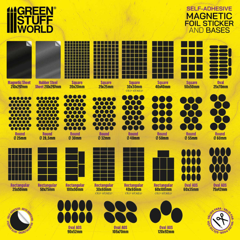 Round Magnetic Sheet Self-Adhesive 25mm 10861 – Green Stuff World – pełna gama kształtów i rozmiarów magnesów samoprzylepnych GSW