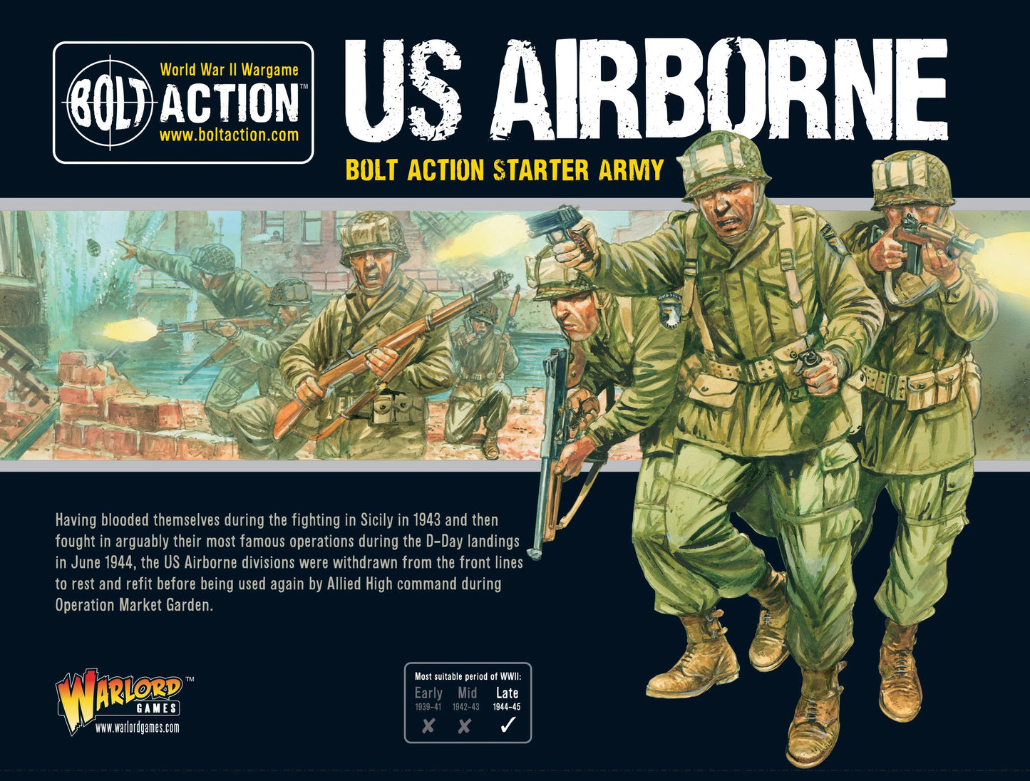 Pudełko zestawu z grafiką Screaming Eagles w akcji