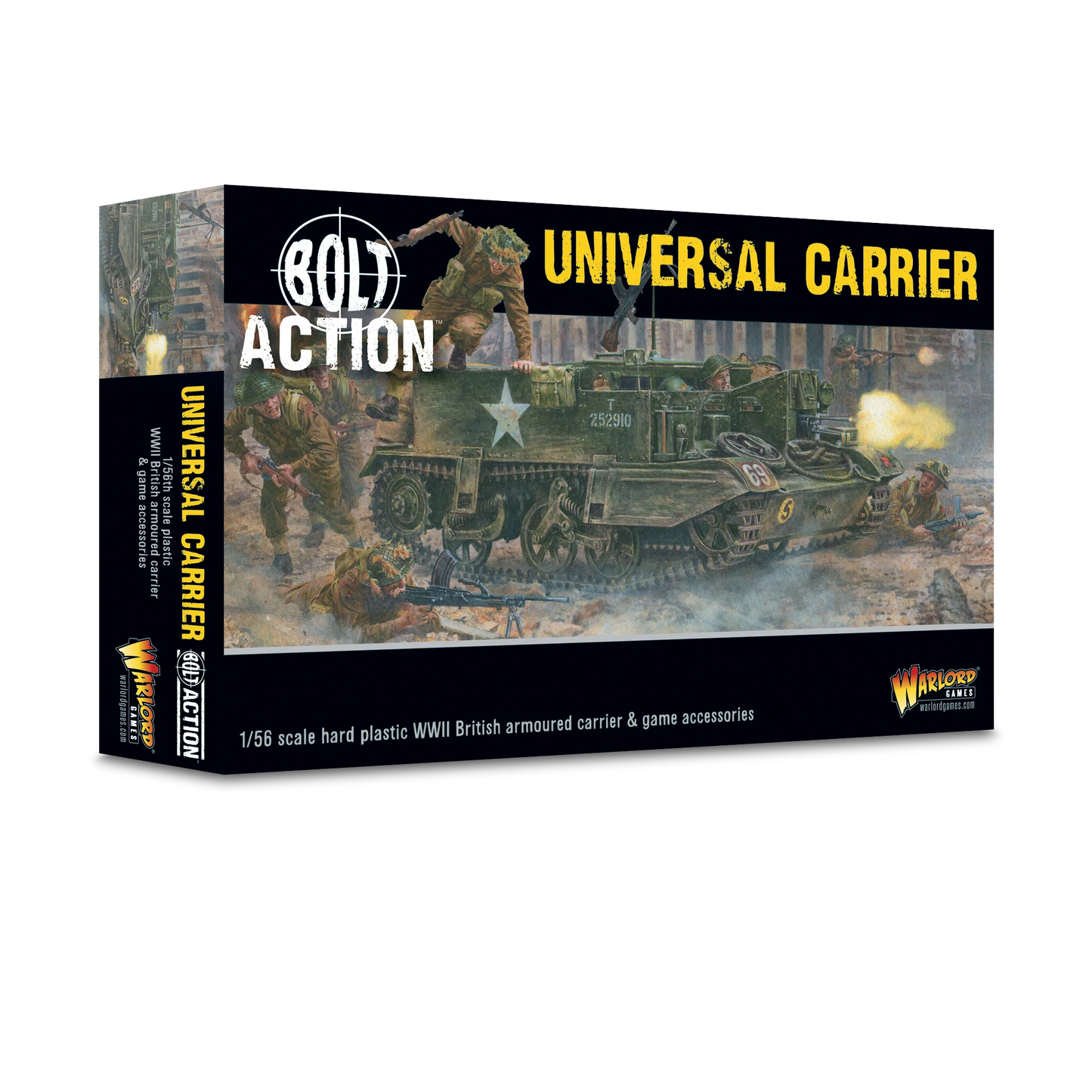 Universal Carrier Bren Carrier - Bolt Action 28mm - pudełko plastikowy model pojazdu British armoured carrier - Warlord Games