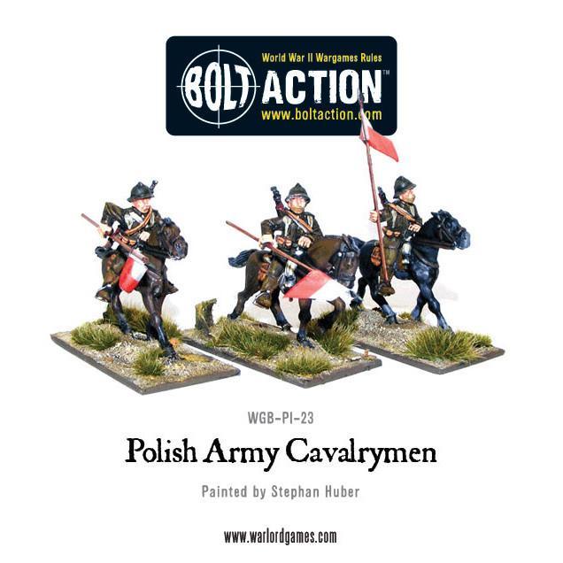 Polish Army Cavalrymen – widok z boku, polska kawaleria konna 28mm Bolt Action Warlord Games