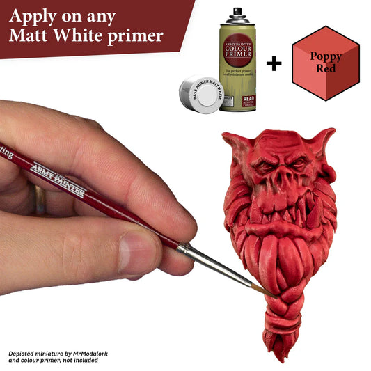 Speedpaint 2.0 - efekt one-coat z automatycznym cieniowaniem i podświetleniem - Poppy Red na figurce sowy