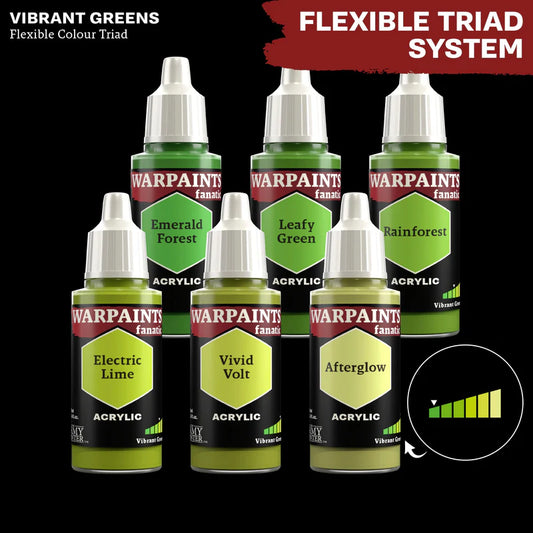 Vibrant Greens Flexible Colour Triad - 6 farb Warpaints Fanatic z Emerald Forest - System Triady Kolorów od ciemnego do jasnego