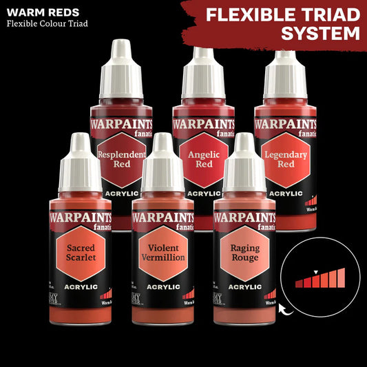 Warm Reds Flexible Colour Triad - 6 farb Warpaints Fanatic z Legendary Red - System Triady Kolorów od ciemnego do jasnego