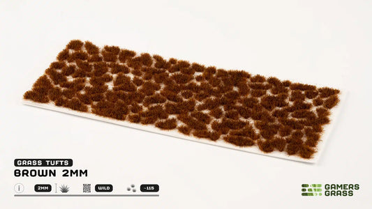 Brown Grass Tufts Gamers Grass - tufty 2mm arkusz Wild 115 sztuk - Gamers Grass