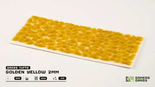 Golden Yellow Grass Tufts Gamers Grass - tufty 2mm arkusz Wild 115 sztuk - Gamers Grass