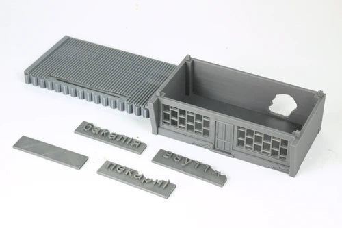 Local Store – zdejmowalny dach i 3 wymienne szyldy cyrylickie rozłożone, teren 28mm Patrick Miniatures
