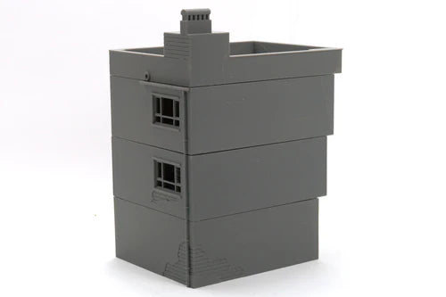 Middle East Urban Building MET_02 – widok z boku, 3 kondygnacje z wieżyczką i kominem, teren 28mm Patrick Miniatures