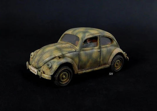 Volkswagen Type 1 Käfer – model 28mm SH, kamuflaż trójkolorowy detal maski, 280081