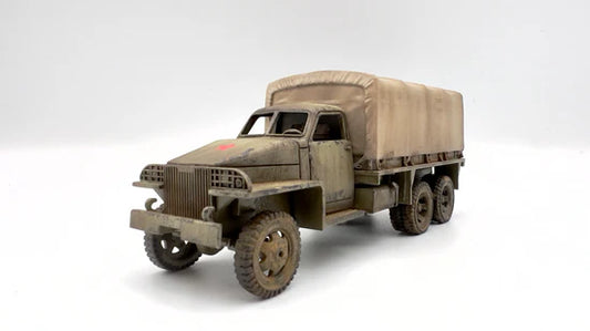 US6 U3 U4 – model 28mm piaskowy z plandeką, widok z przodu-boku, 280035