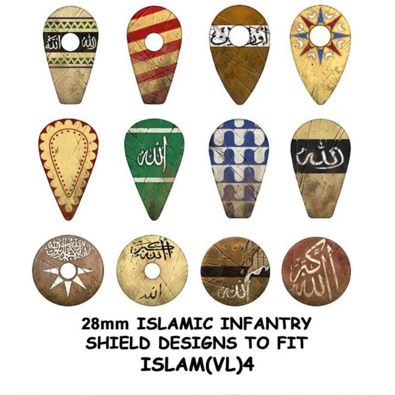 Islamic Infantry Shield Transfers ISLAM(VL)4 – 12 naklejek na tarcze islamskiej piechoty 28mm Victrix Little Big Men Studios