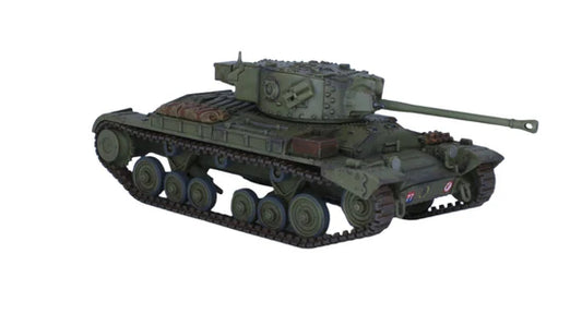 Valentine X – model 28mm Keister, kamuflaż oliwkowy brytyjski widok z przodu-boku, 280098