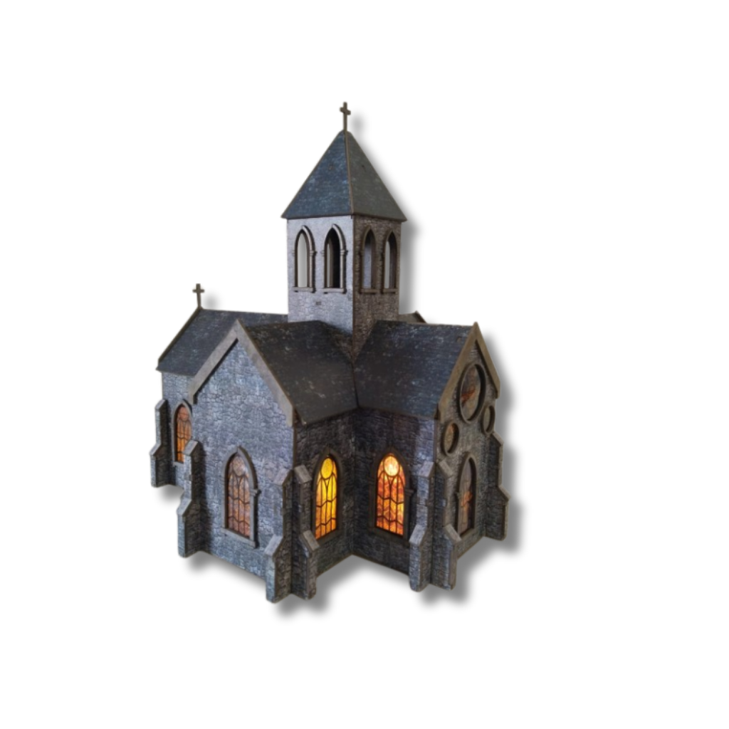 Kościół Europy Zachodniej 28mm – widok z boku, prepainted, SceneryWargames