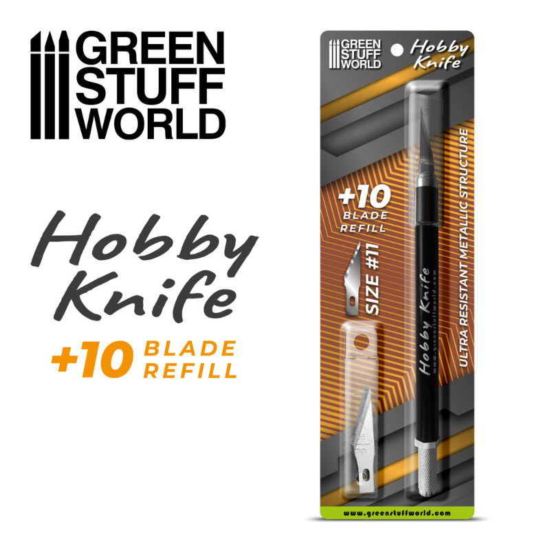 Craft Knife with Spare Blades - Green Stuff World - opakowanie blister z nożem i ostrzami