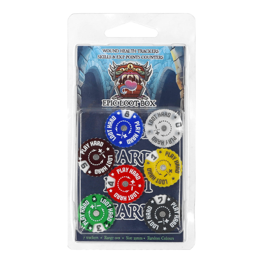 Trackers Counters Range 0-9 25mm WT-2509R7 – 7 magnetycznych liczników akrylowych Epic Loot Box w opakowaniu blistrowym