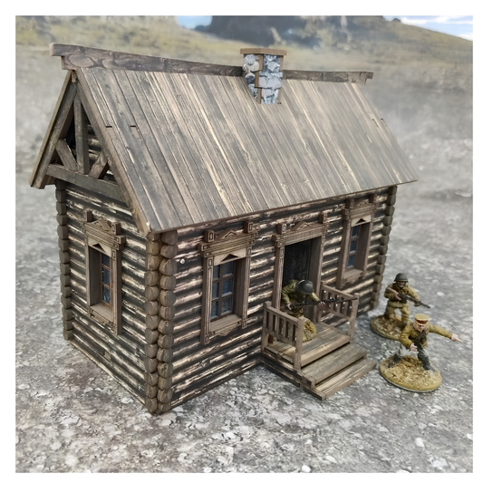 Russian Izba – Rosyjska Izba ze Schodami Wejściowymi | Skala 28mm (1:56)