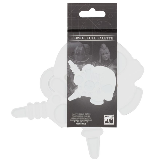 Servo-Skull Palette Citadel – paleta malarska w kształcie czaszki servo z Warhammer 40K widok z góry lub detale