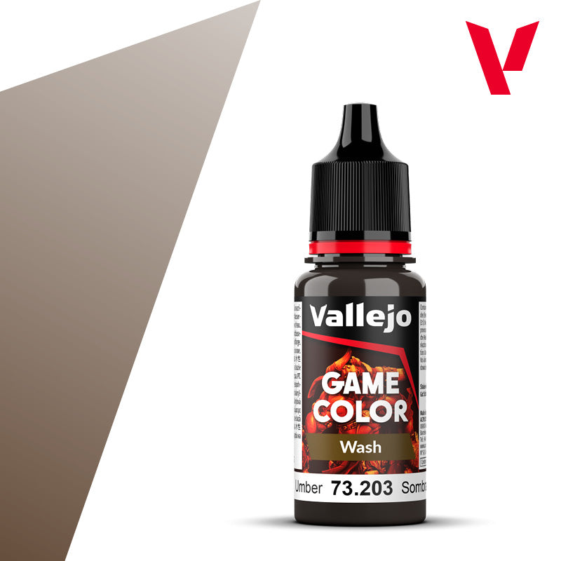 Vallejo Game Color Wash Umber 73.203 - brązowy wash akrylowy 18ml do cieniowania figurek i miniatur fantasy - Vallejo