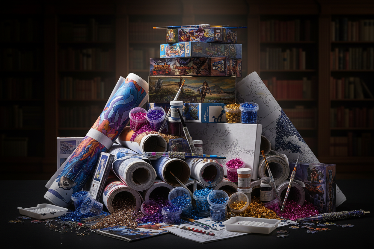 Stos rękodzieła - diamond painting malowanie po numerach puzzle zestawy kreatywne akcesoria do rękodzieła narzędzia hobby artystyczne - sklep PassioLand Polska