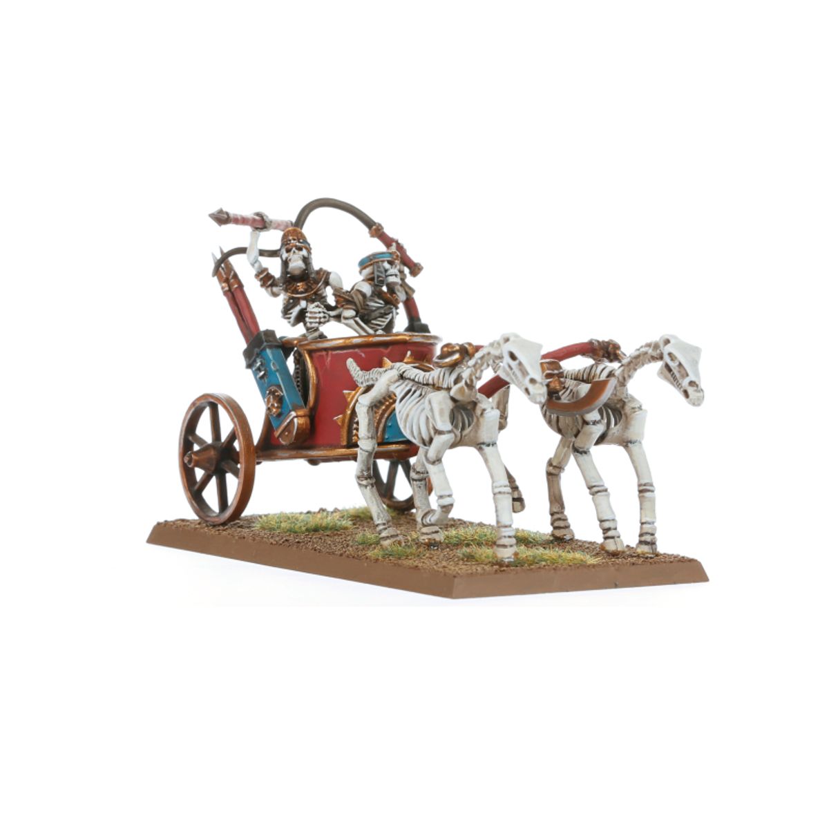 Games Workshop Skeleton Chariots Tomb Kings of Khemri – widok zawartości pudełka, sprues z elementami do złożenia rydwanów szkieletów
