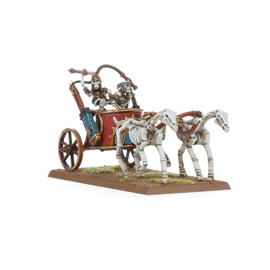 Games Workshop Skeleton Chariots Tomb Kings of Khemri – widok zawartości pudełka, sprues z elementami do złożenia rydwanów szkieletów
